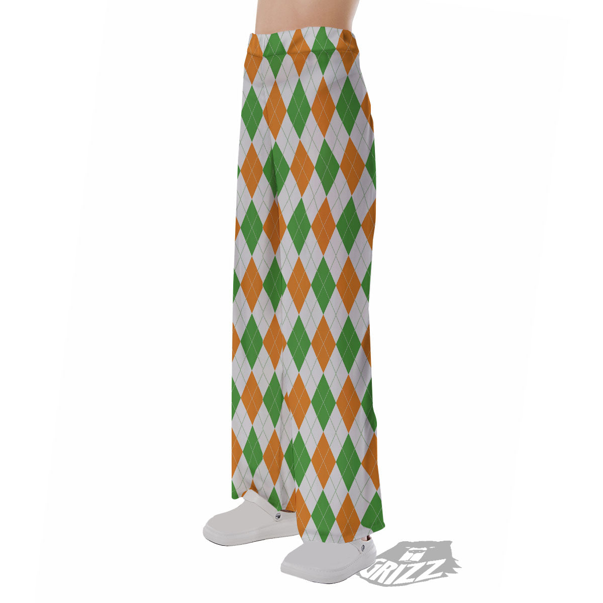 Argyle St Patrick's Day Print Pattern Pajama Pants-grizzshop