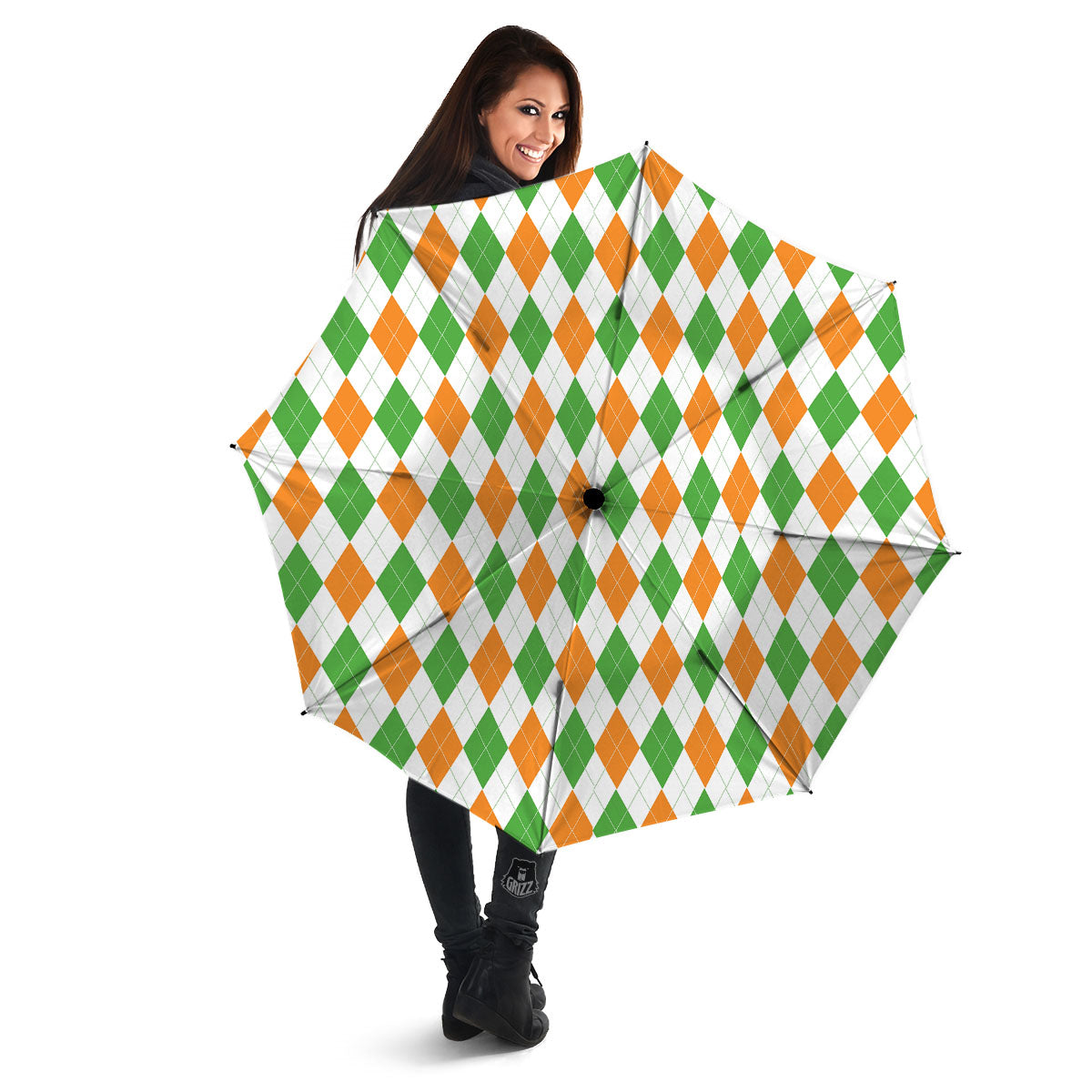 Argyle St Patrick's Day Print Pattern Umbrella-grizzshop