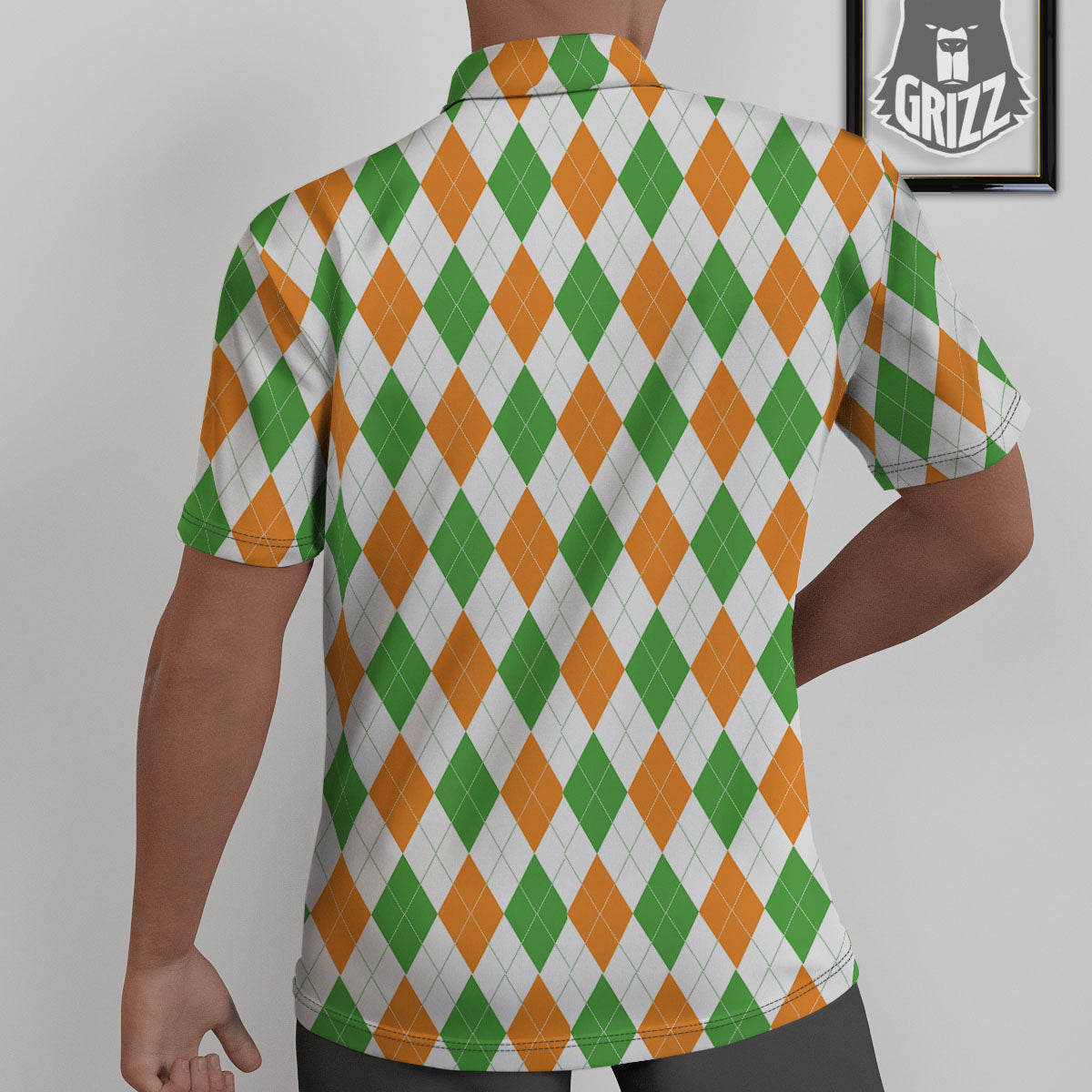 Argyle St Patrick's Day Print Pattern Untucked Shirts-grizzshop