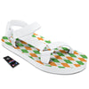 Argyle St Patrick's Day Print Pattern White Open Toe Sandals-grizzshop