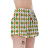 Argyle St Patrick's Day Print Pattern Women's Shorts-grizzshop