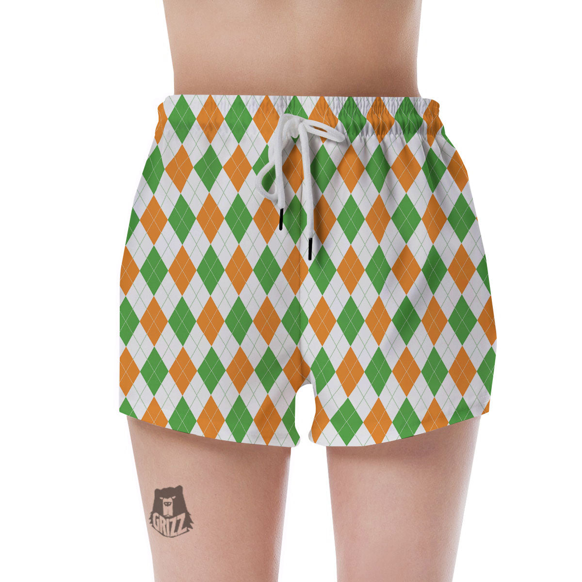 Argyle St Patrick's Day Print Pattern Women's Shorts-grizzshop