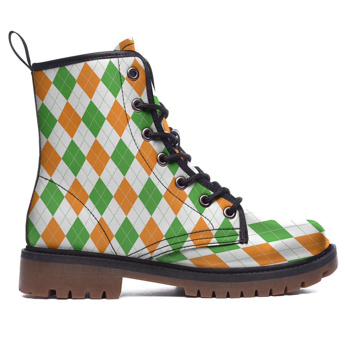 Argyle St Patrick's Day Print Pattern Work Boots-grizzshop