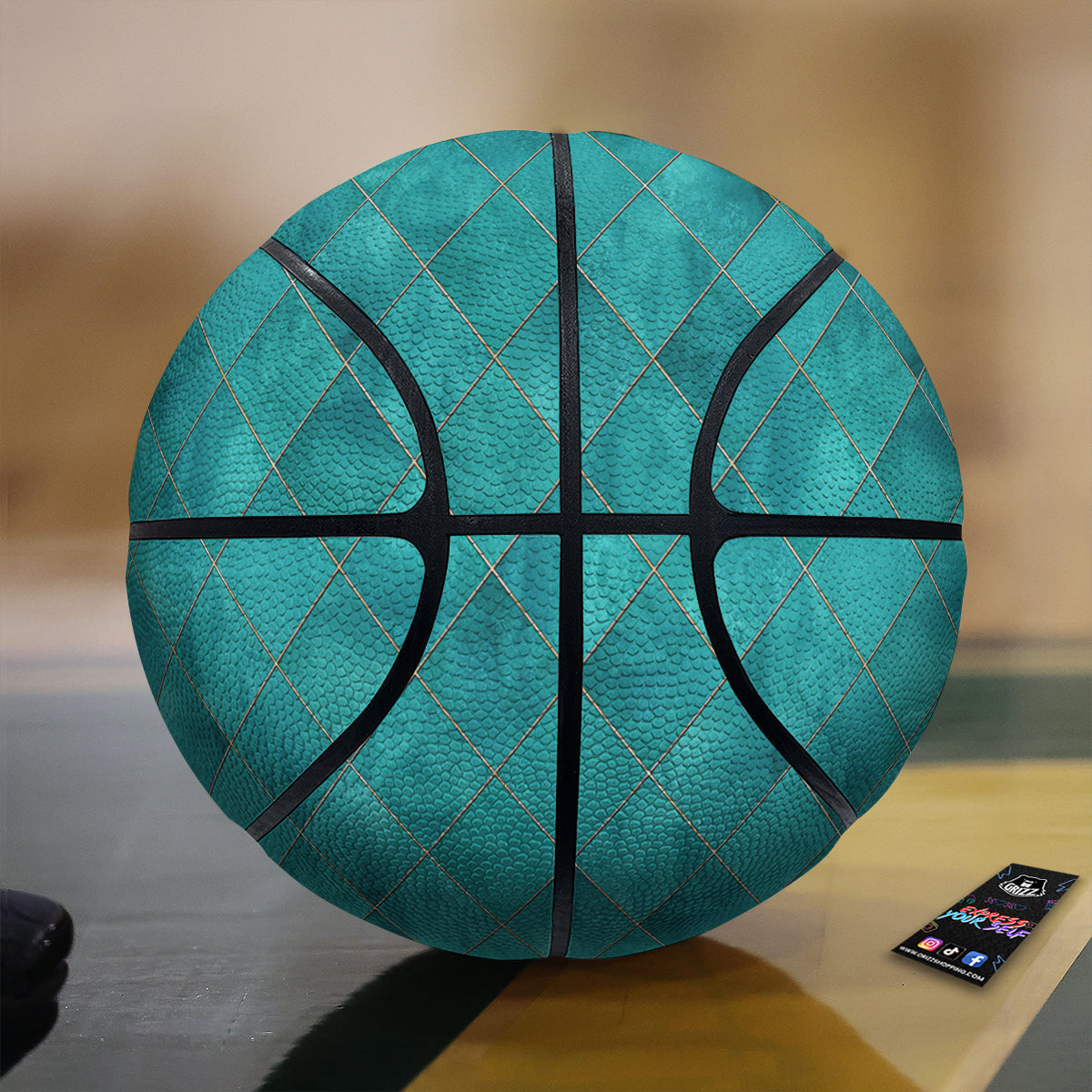 Argyle Turquoise Print Pattern Basketball