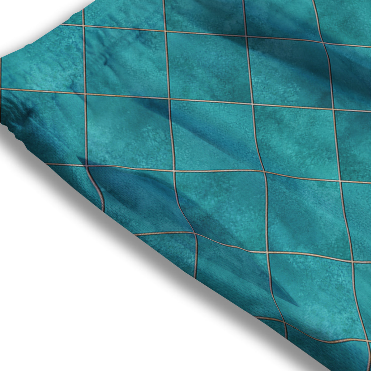 Argyle Turquoise Print Pattern Mesh Shorts-grizzshop