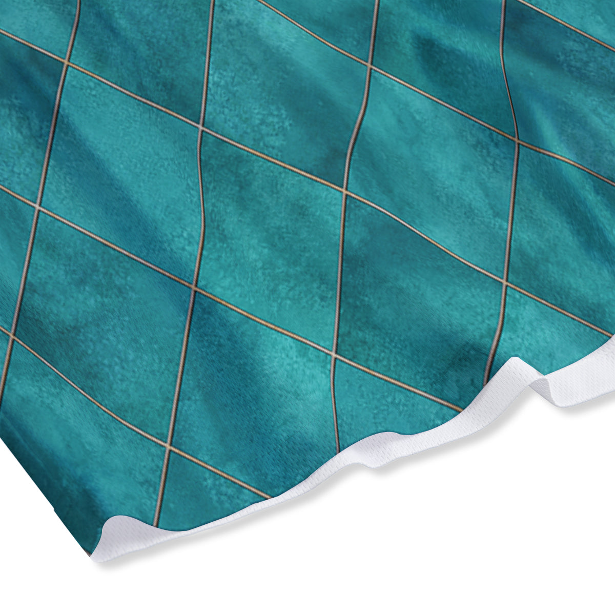Argyle Turquoise Print Pattern Mesh Shorts-grizzshop