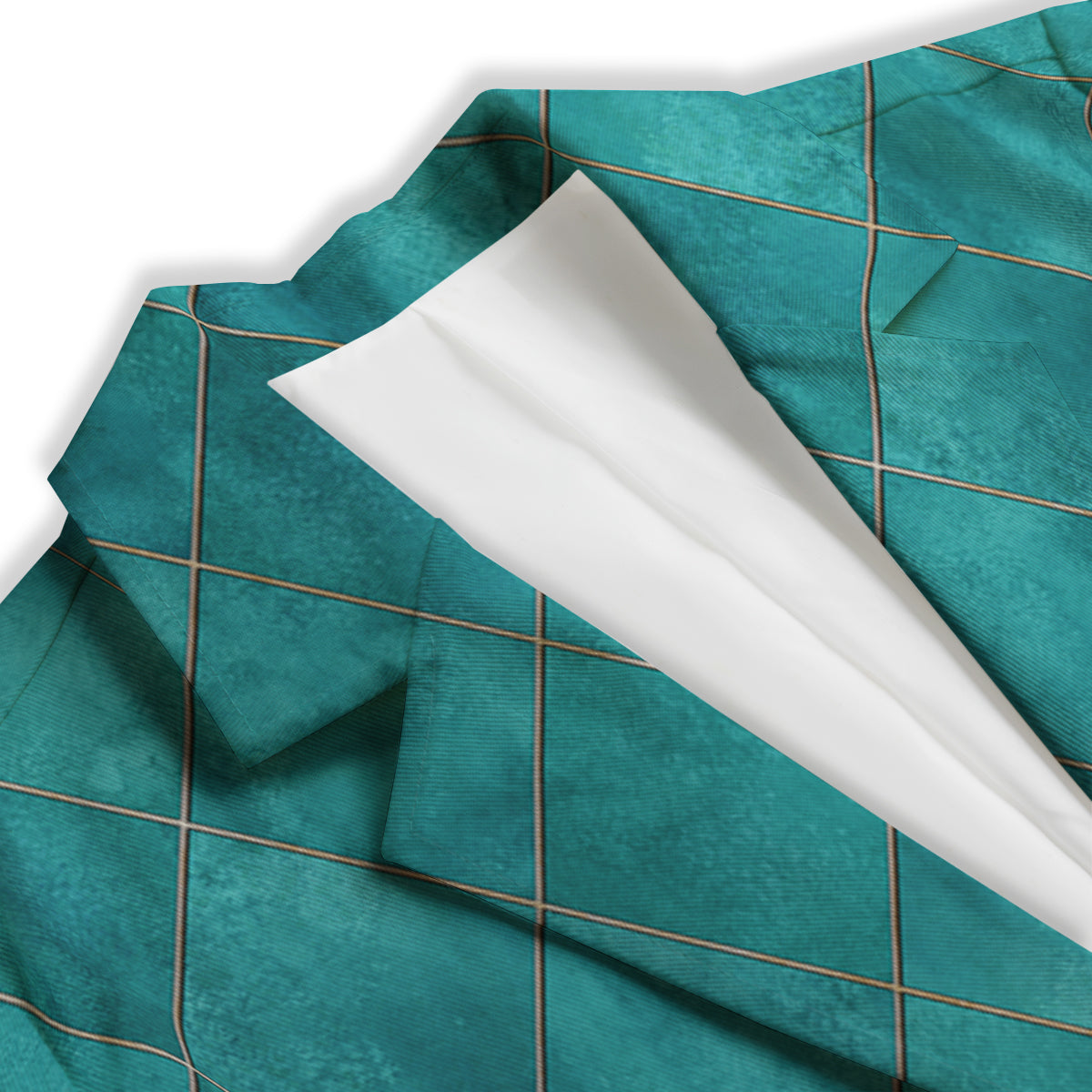 Argyle Turquoise Print Pattern Women's Blazer-grizzshop