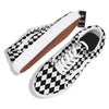 Argyle White And Black Print Pattern Skate Shoes-grizzshop