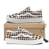 Argyle White And Brown Print Pattern Skate Shoes-grizzshop