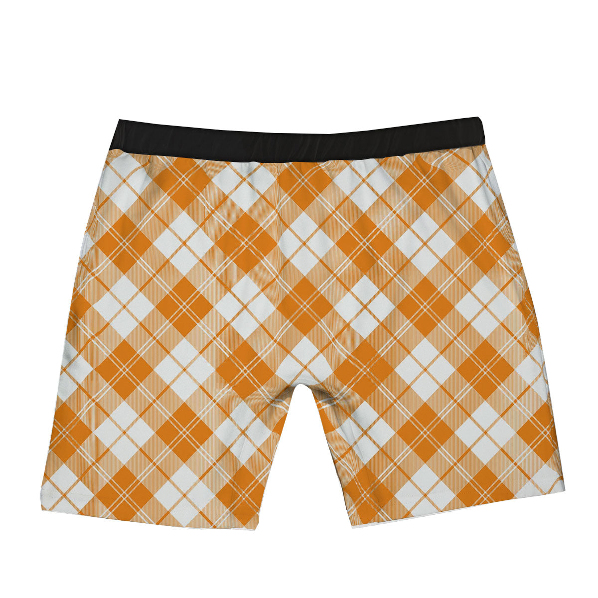 Argyle White And Orange Print Pattern Boxer Briefs-grizzshop