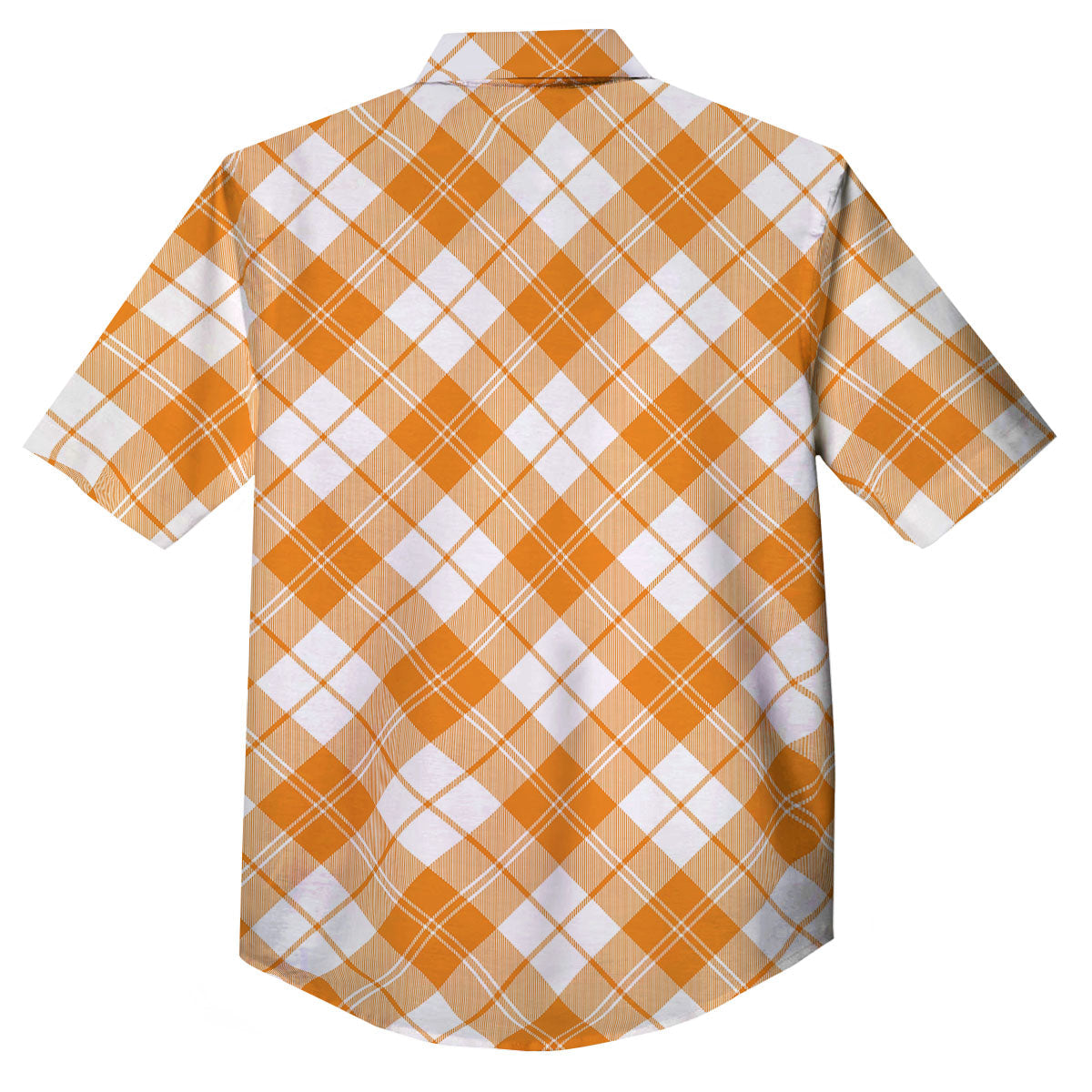 Argyle White And Orange Print Pattern Button Up Shirt-grizzshop