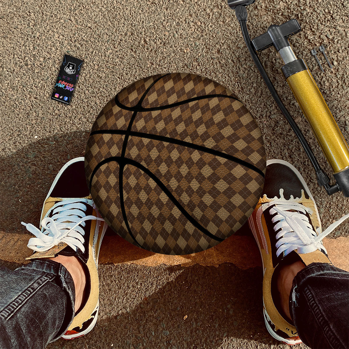 Argyle Brown Print Pattern Basketball