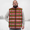 Argyle Christmas Themed Print Pattern Down Vest