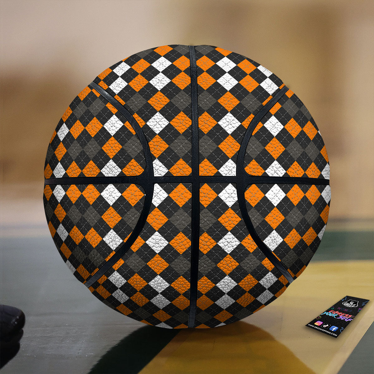 Argyle Navy Blue Print Pattern Basketball