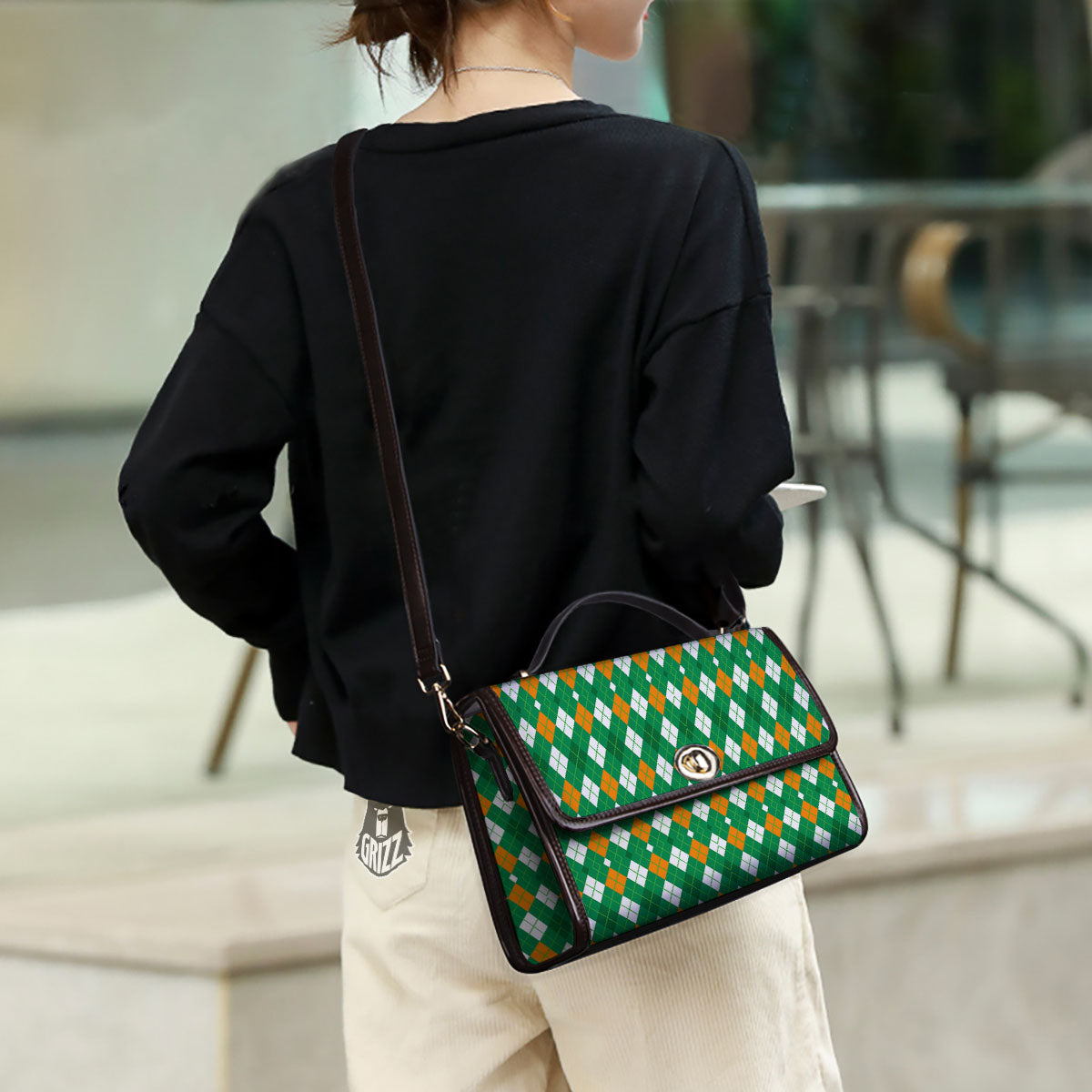 Argyle Irish Print Pattern Women's Satchel Bag