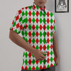 Argyle Merry Christmas Print Pattern Untucked Shirts-grizzshop