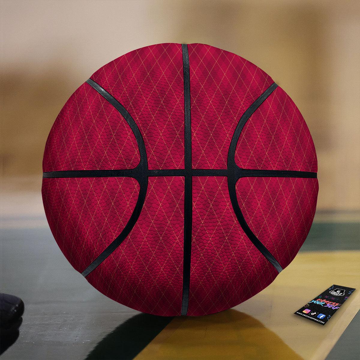 Argyle Orange Black And White Print Pattern Basketball