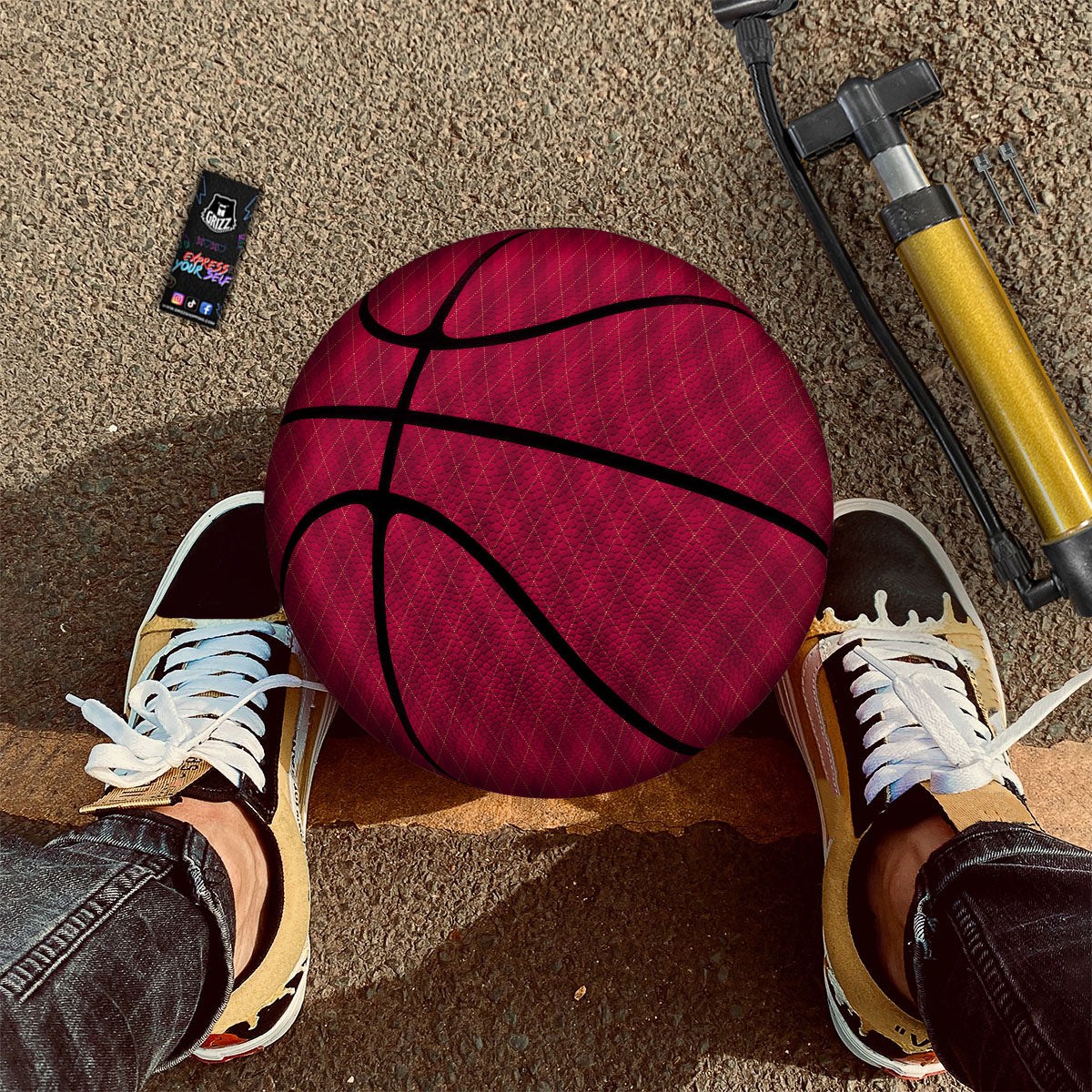 Argyle Orange Black And White Print Pattern Basketball
