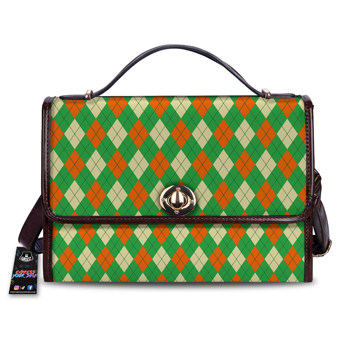 Argyle Saint Patrick's Day Print Pattern Women's Satchel Bag