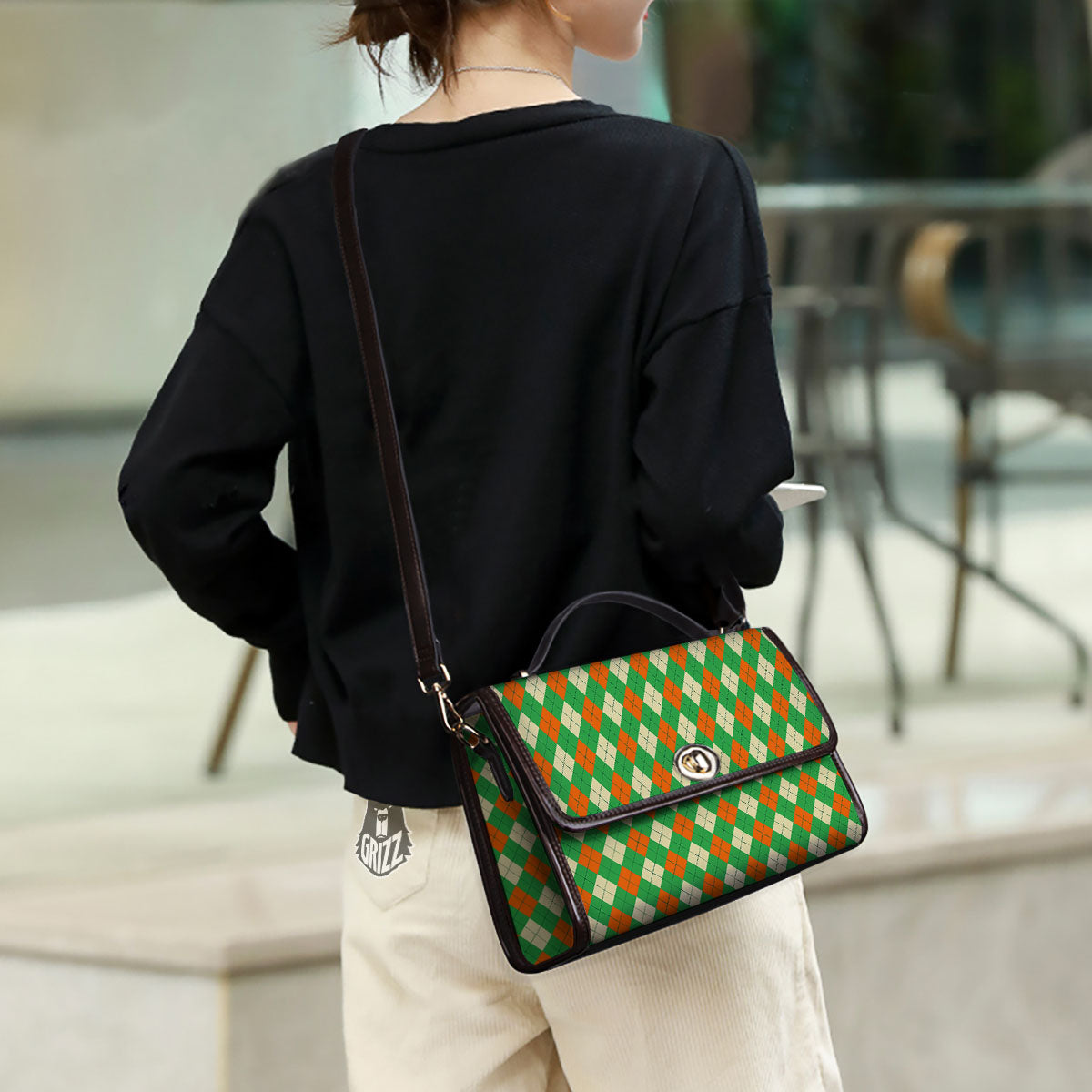 Argyle Saint Patrick's Day Print Pattern Women's Satchel Bag