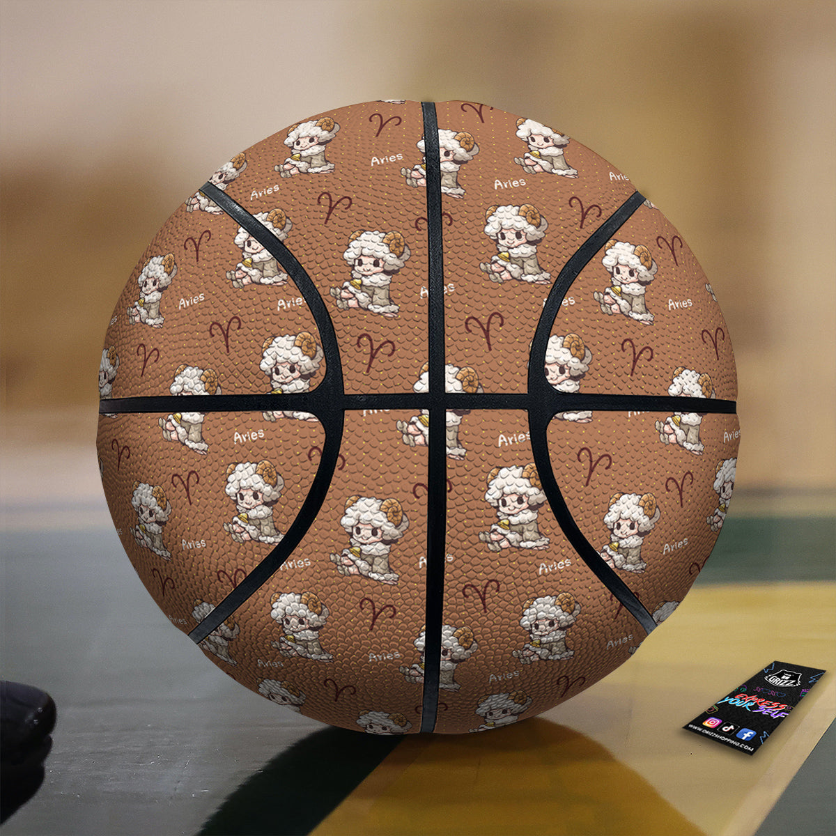 Aries Cute Cartoon Print Pattern Basketball-grizzshop