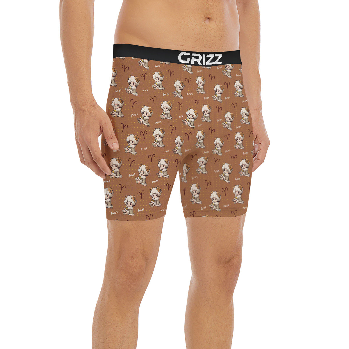 Aries Cute Cartoon Print Pattern Boxer Briefs-grizzshop