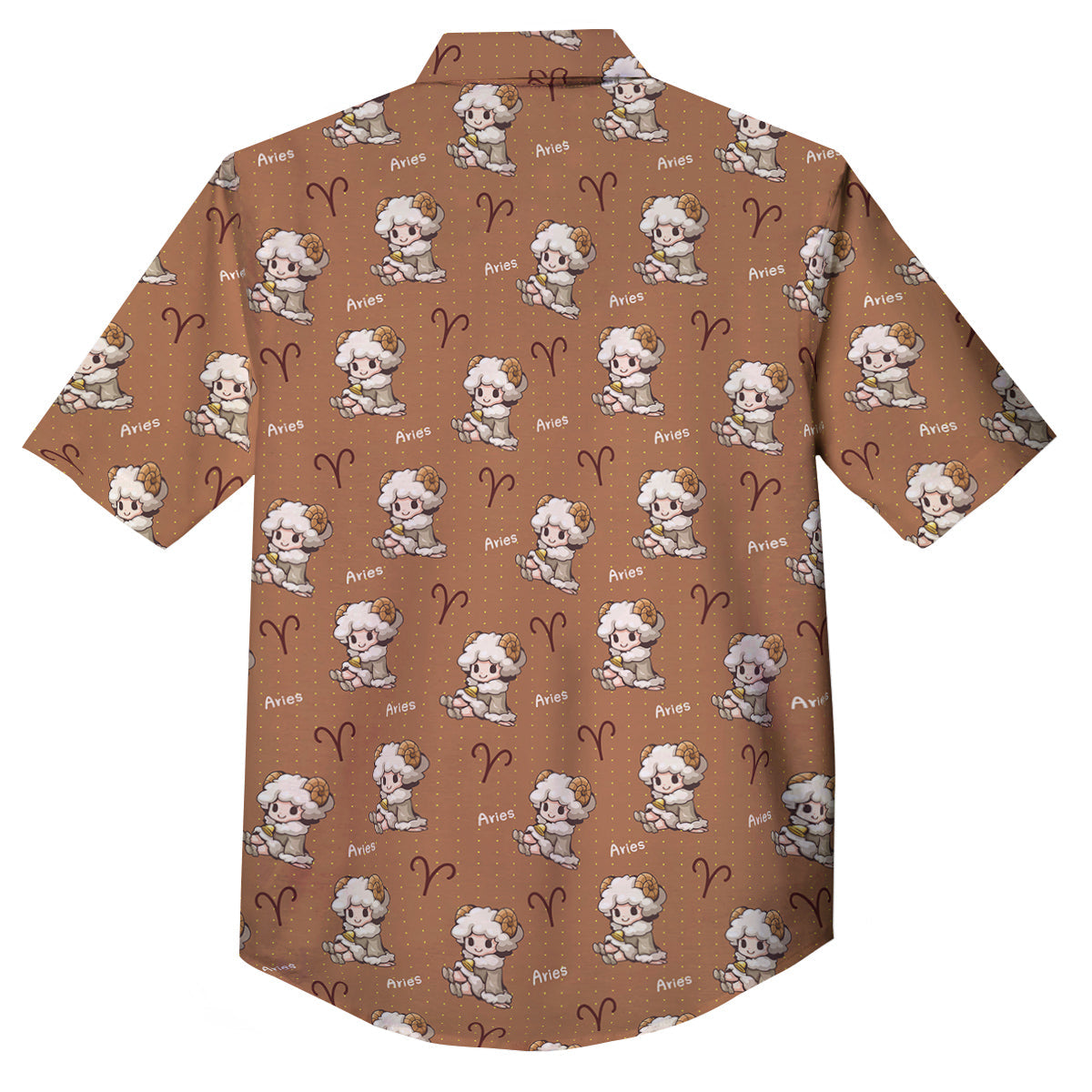 Aries Cute Cartoon Print Pattern Button Up Shirt-grizzshop