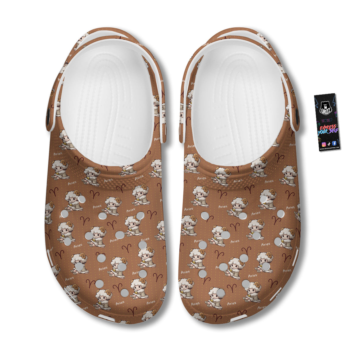 Aries Cute Cartoon Print Pattern Clog-grizzshop