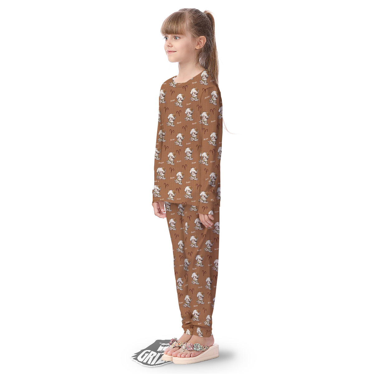 Aries Cute Cartoon Print Pattern Kid's Pajamas-grizzshop