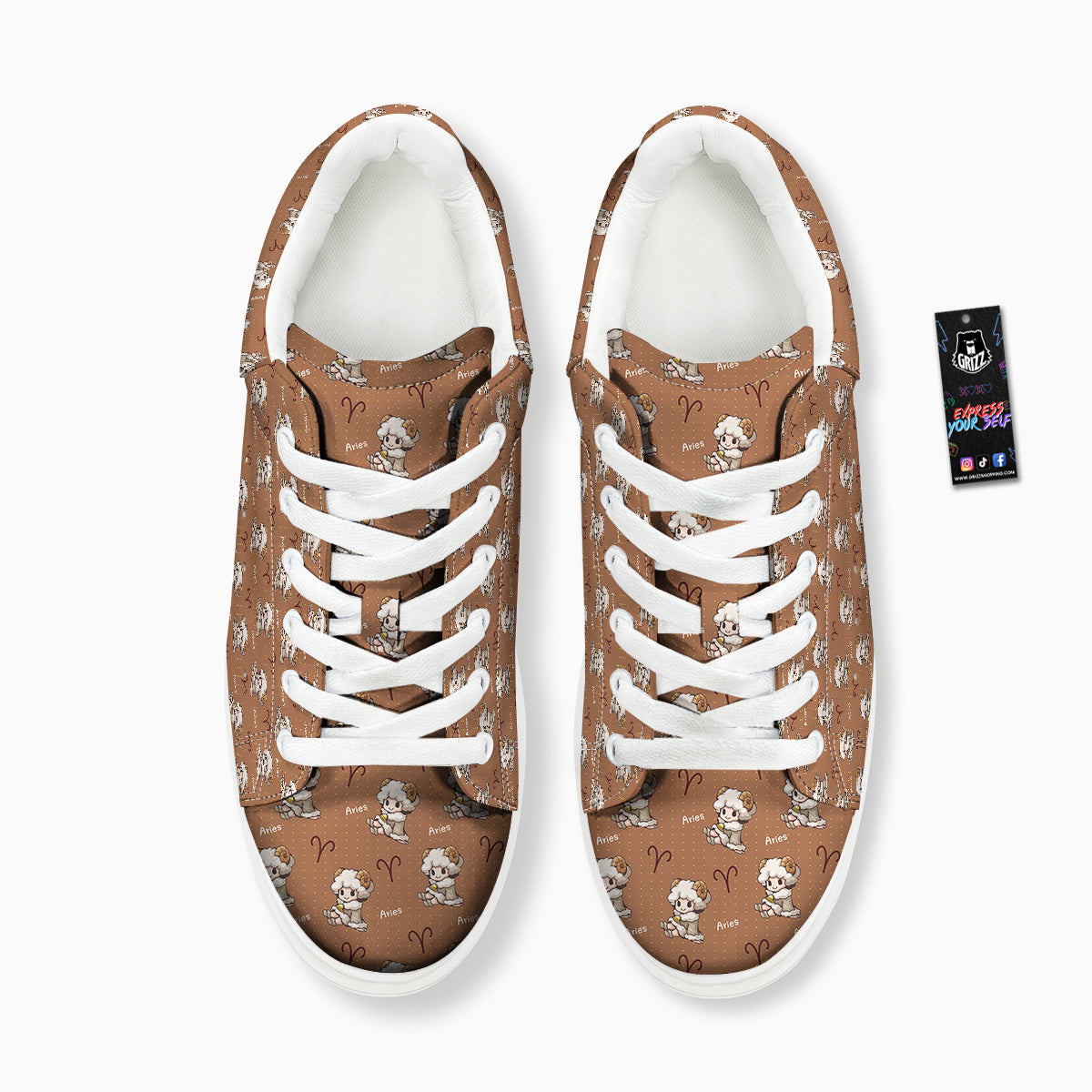 Aries Cute Cartoon Print Pattern Platform Shoes-grizzshop