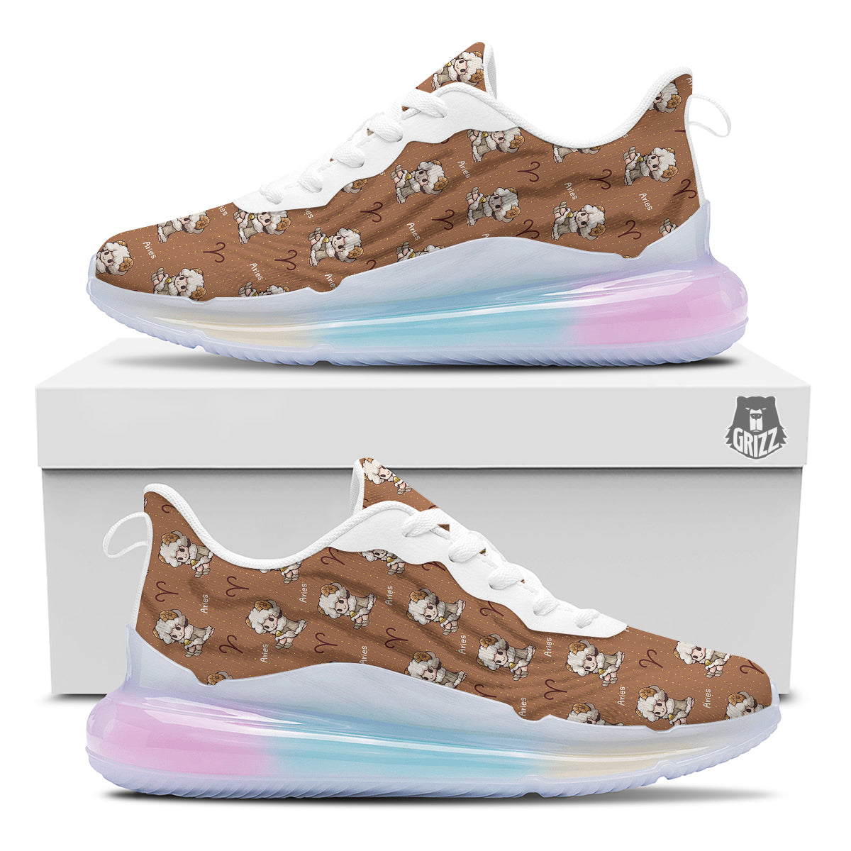 Aries Cute Cartoon Print Pattern Running Sneakers-grizzshop
