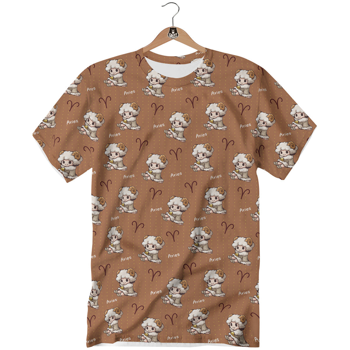 Aries Cute Cartoon Print Pattern T-Shirt-grizzshop