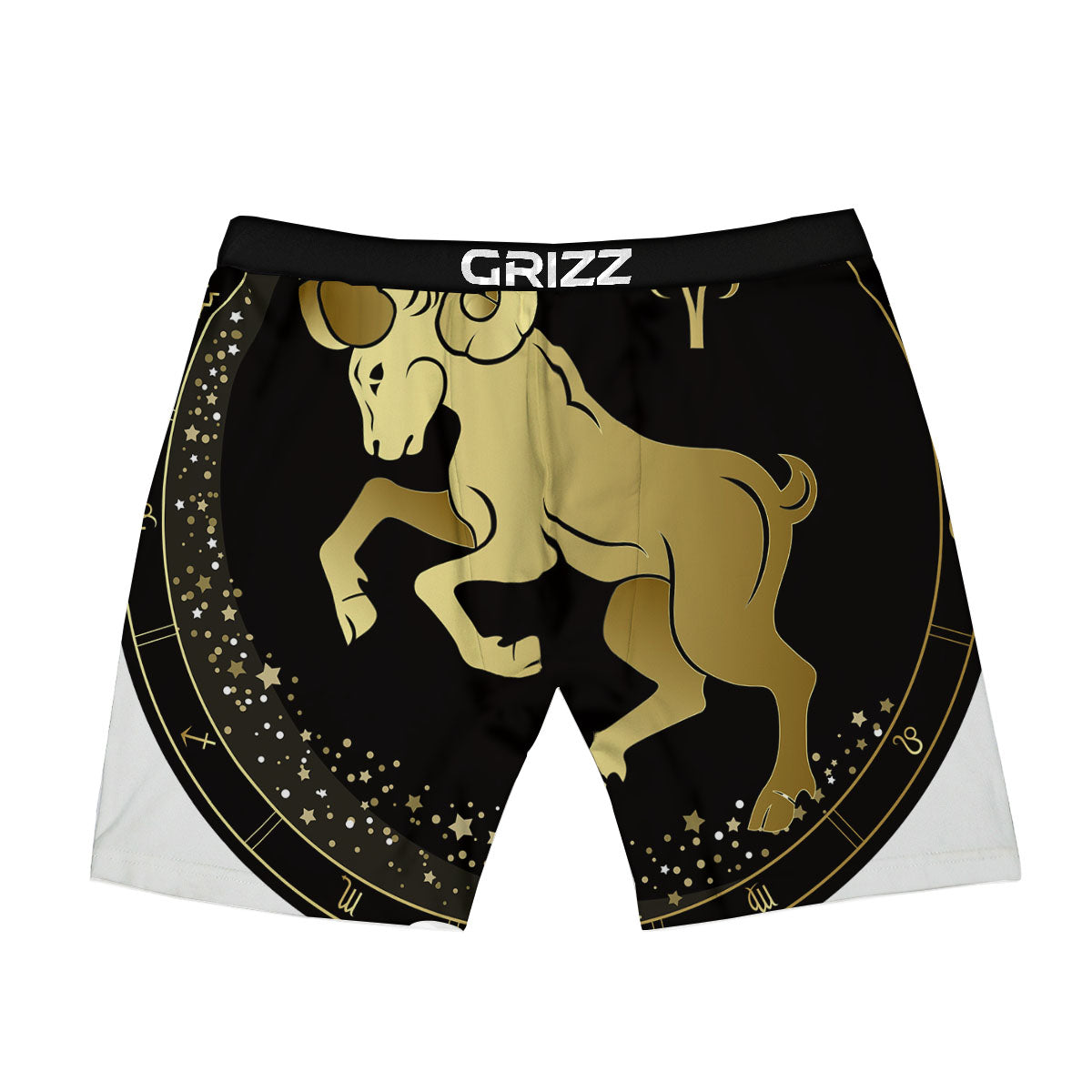 Aries Sign Black And Gold Print Boxer Briefs-grizzshop