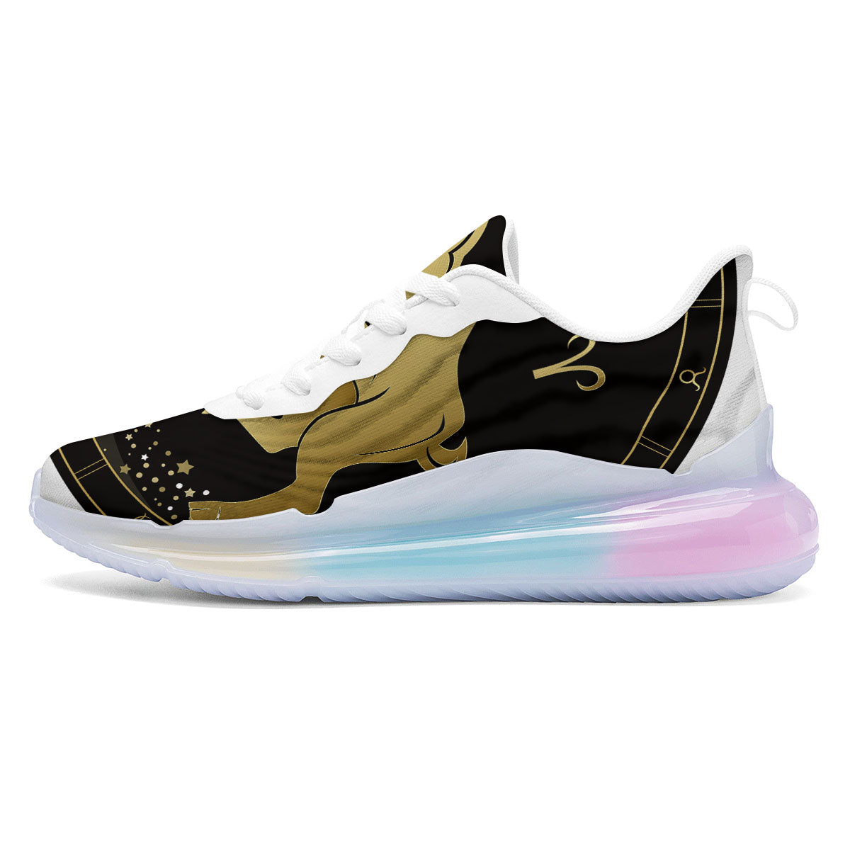 Aries Sign Black And Gold Print Running Sneakers-grizzshop