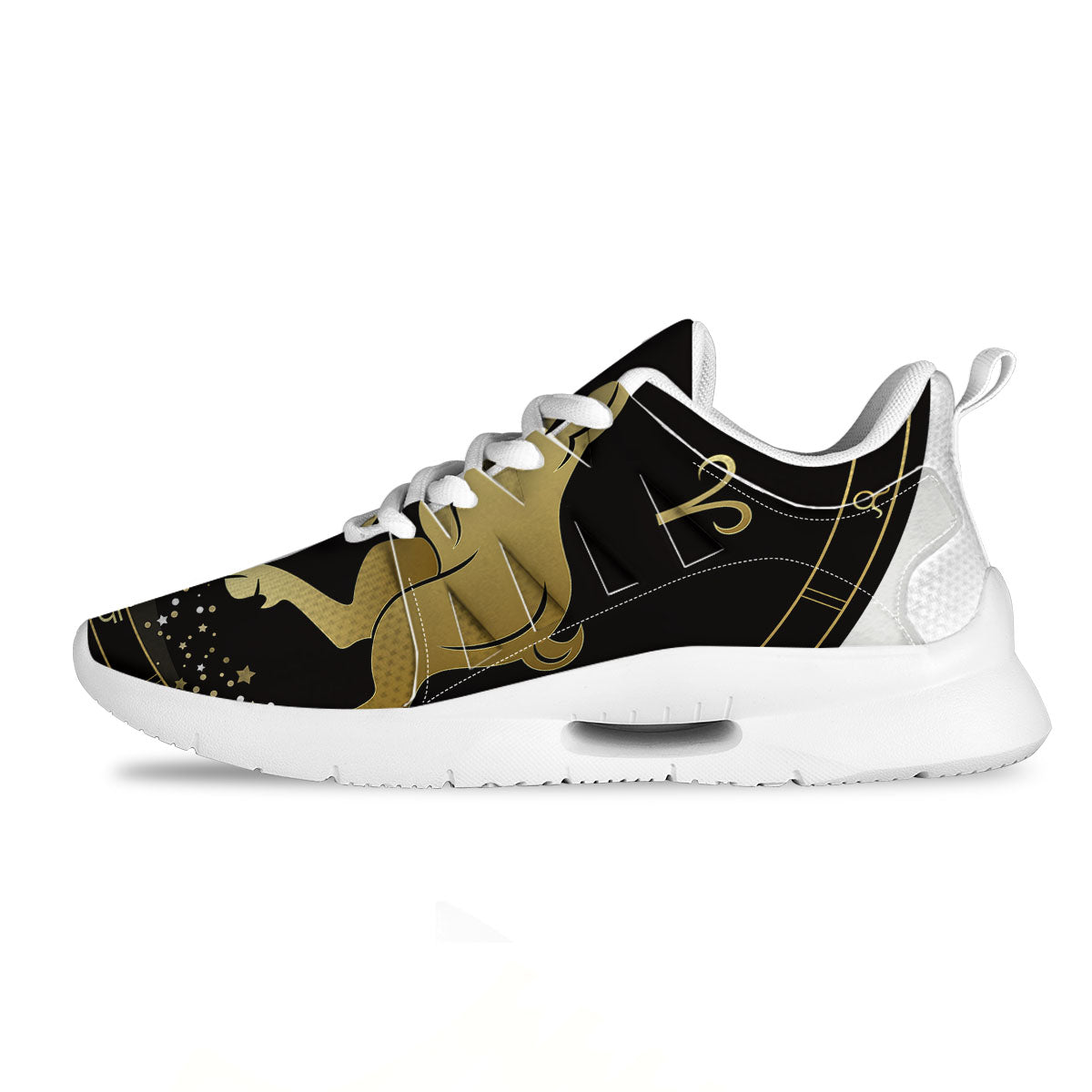 Aries Sign Black And Gold Print Tennis Shoes-grizzshop