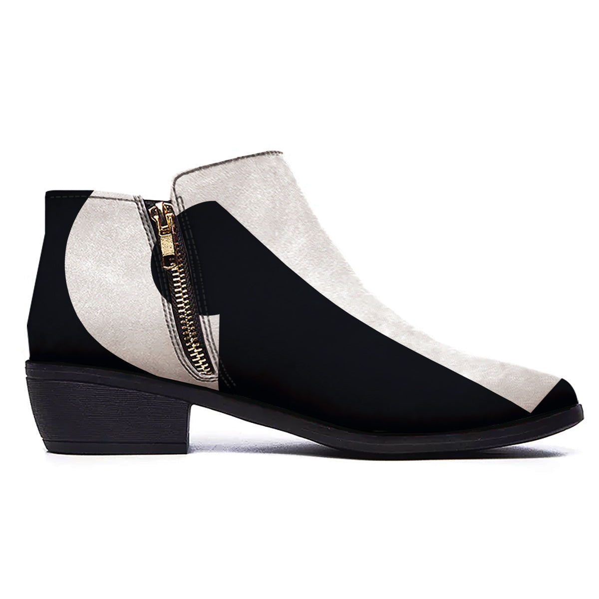 Aries Sign White And Black Print Ankle Boots-grizzshop