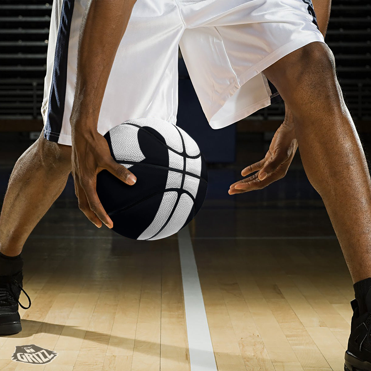 Aries Sign White And Black Print Basketball-grizzshop