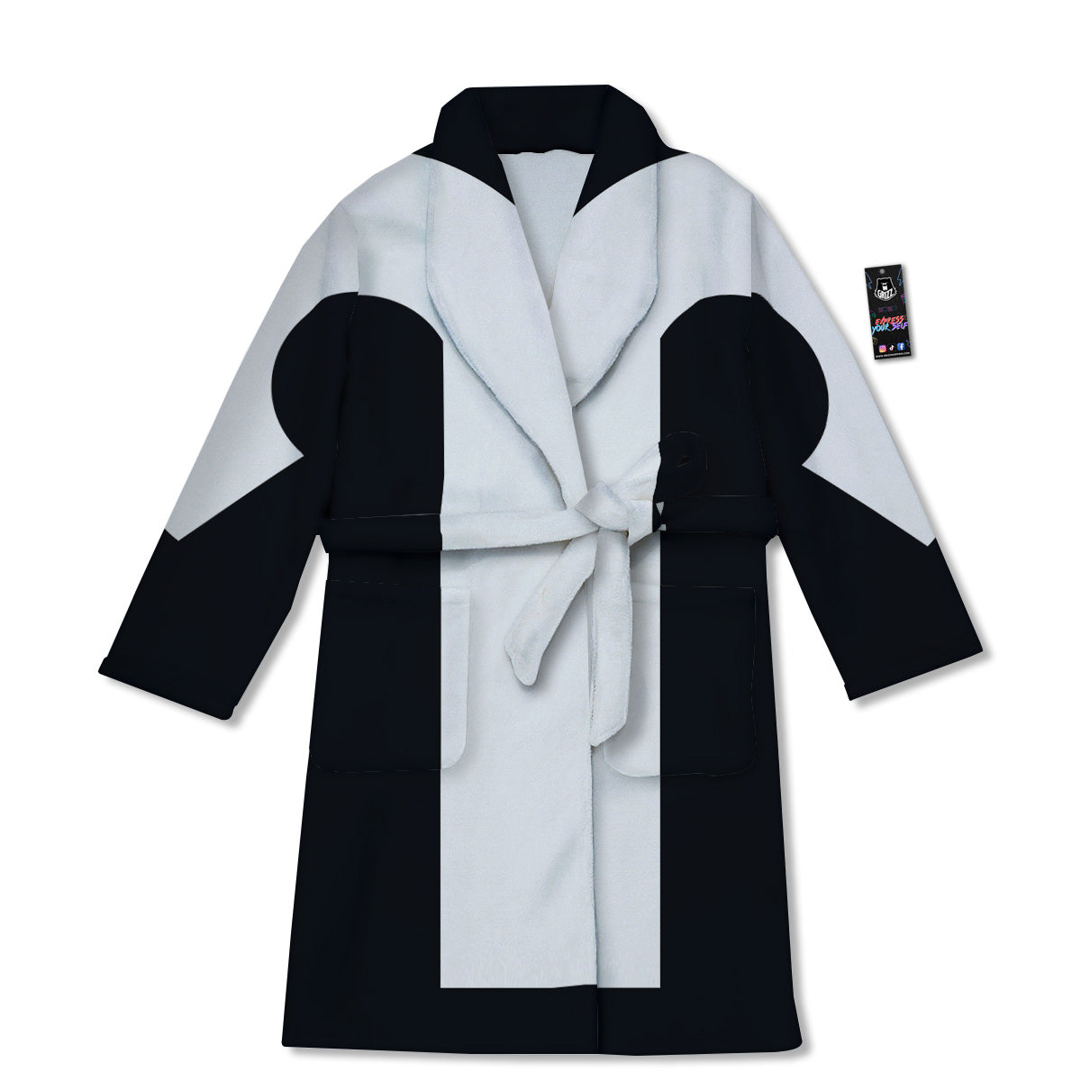Aries Sign White And Black Print Bathrobe-grizzshop