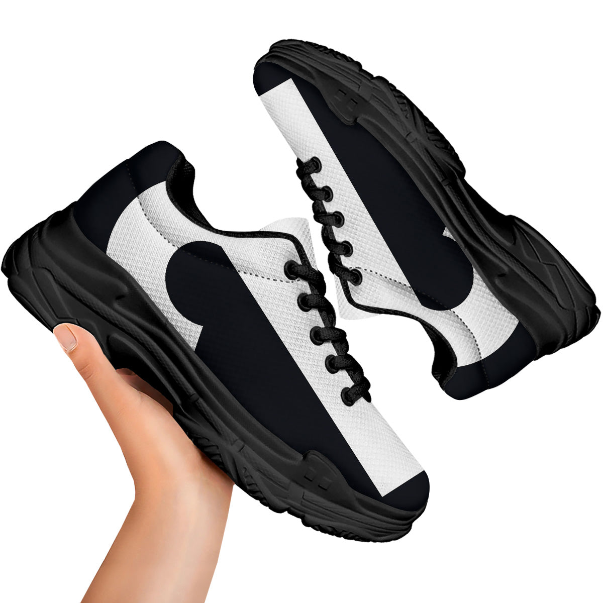 Aries Sign White And Black Print Black Chunky Shoes-grizzshop