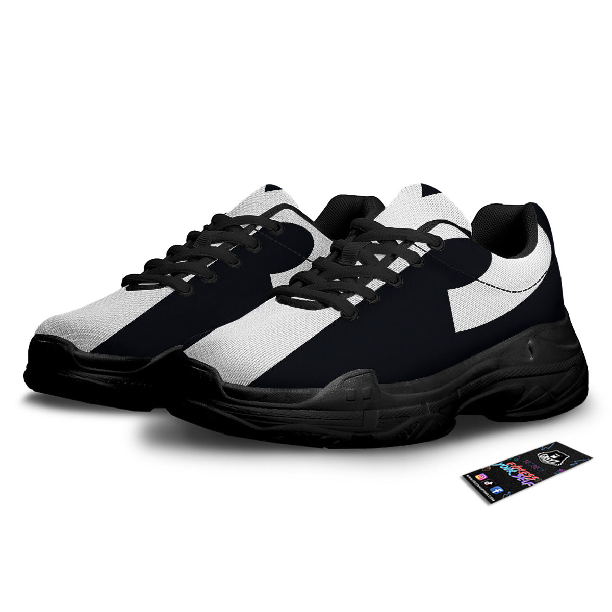 Aries Sign White And Black Print Black Chunky Shoes-grizzshop