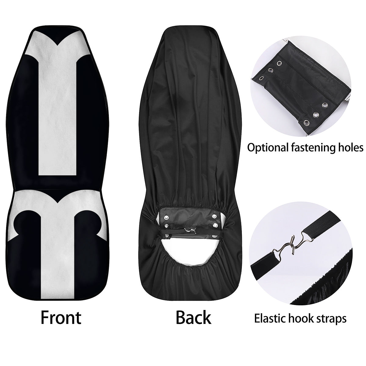 Aries Sign White And Black Print Car Seat Covers-grizzshop