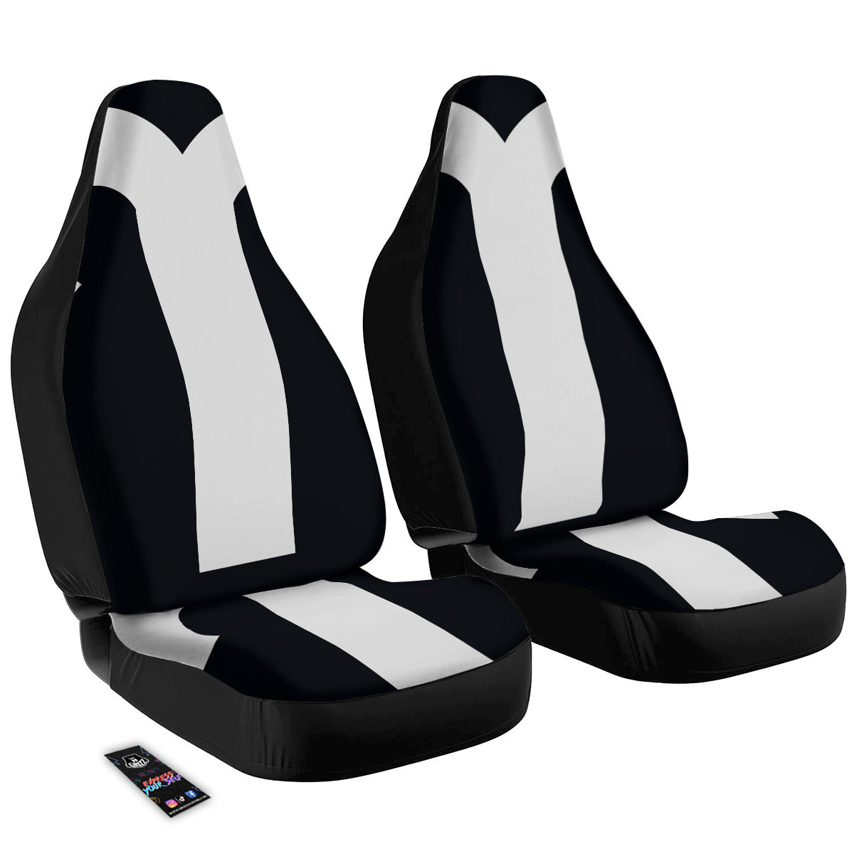 Aries Sign White And Black Print Car Seat Covers-grizzshop