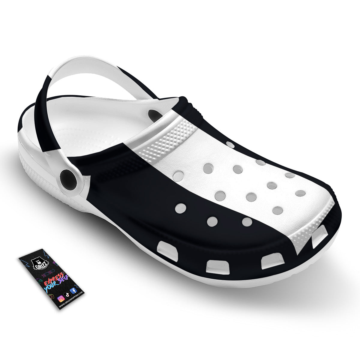 Aries Sign White And Black Print Clog-grizzshop
