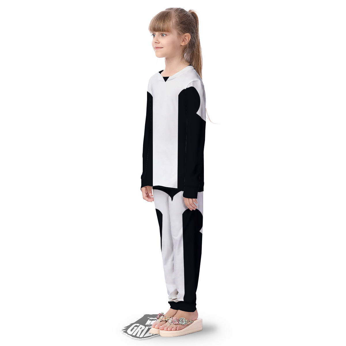 Aries Sign White And Black Print Kid's Pajamas-grizzshop