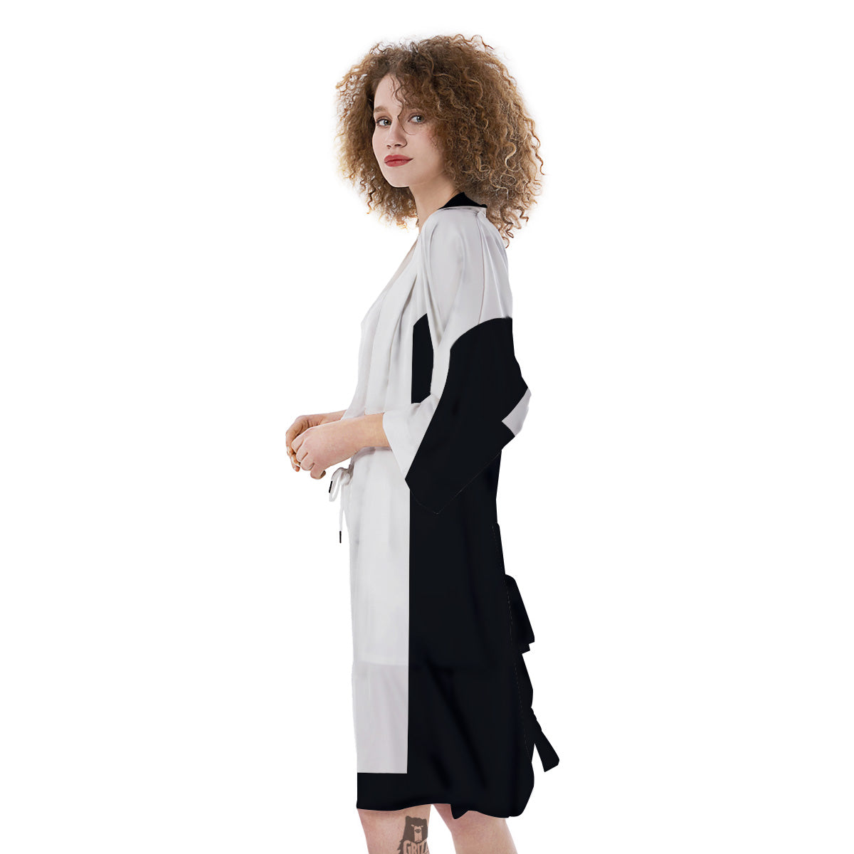 Aries Sign White And Black Print Kimono-grizzshop