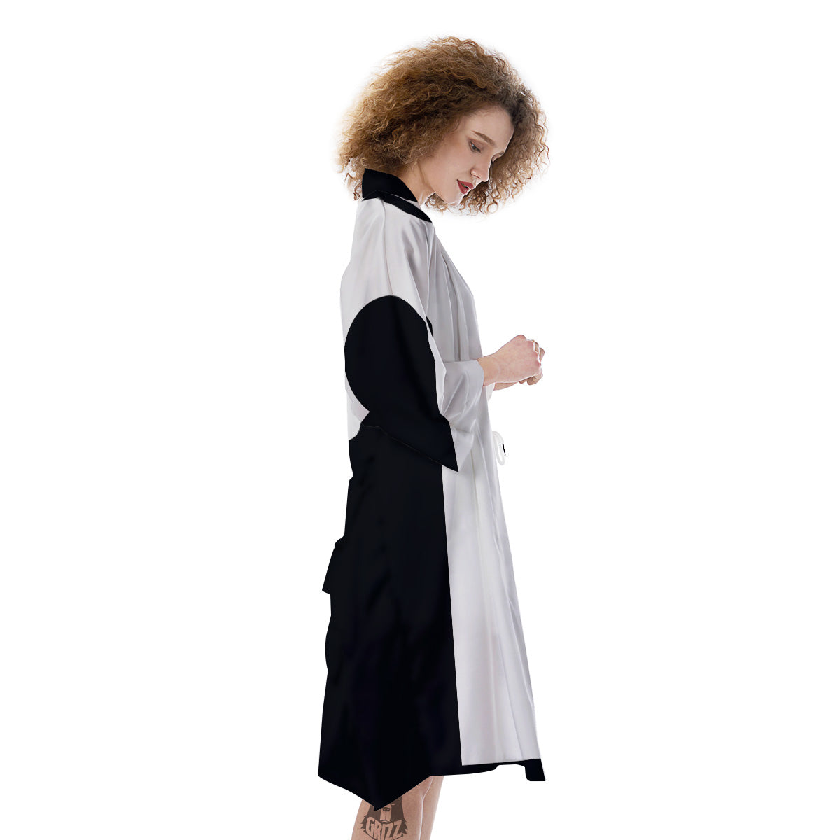 Aries Sign White And Black Print Kimono-grizzshop