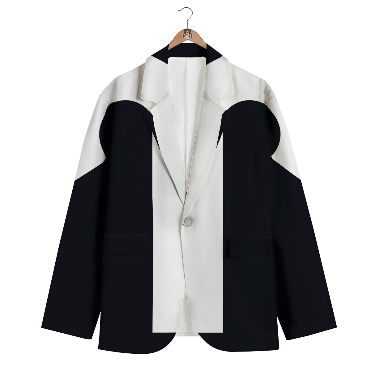 Aries Sign White And Black Print Men's Blazer-grizzshop