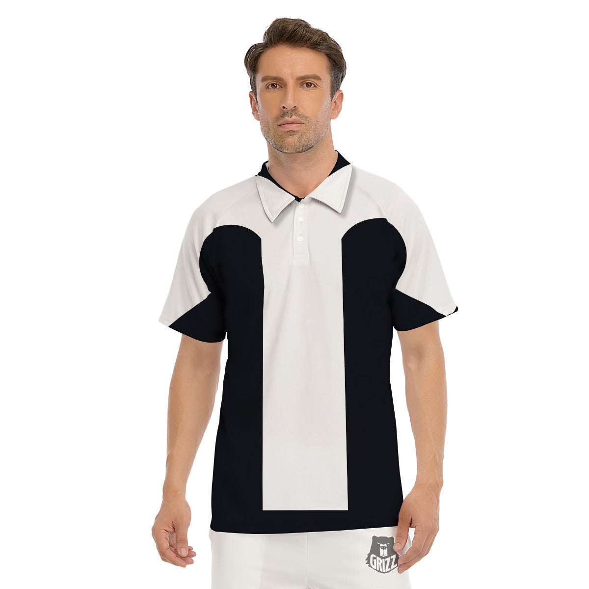Aries Sign White And Black Print Men's Golf Shirts-grizzshop