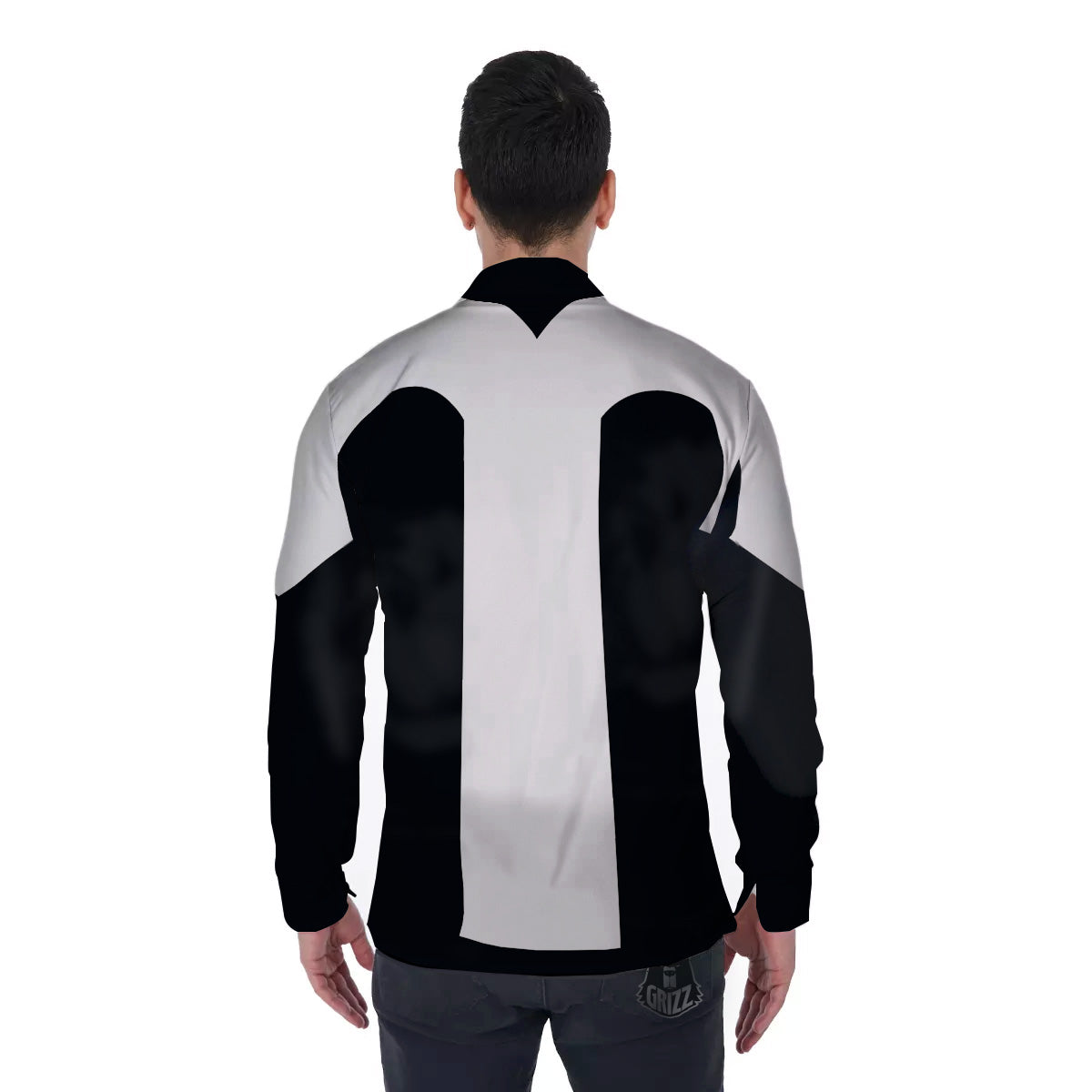 Aries Sign White And Black Print Men's Long Sleeve Shirts-grizzshop