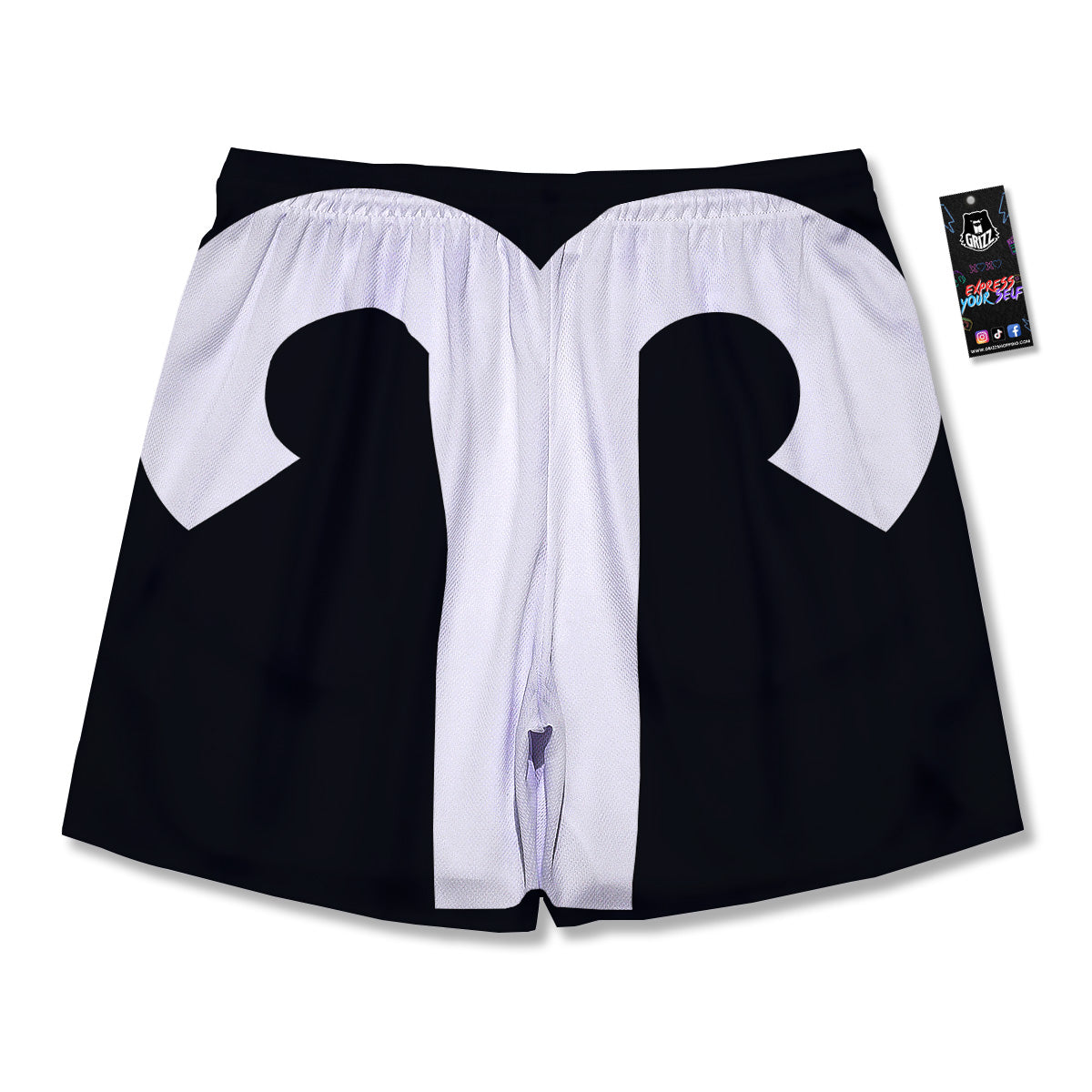 Aries Sign White And Black Print Men's Running Shorts-grizzshop